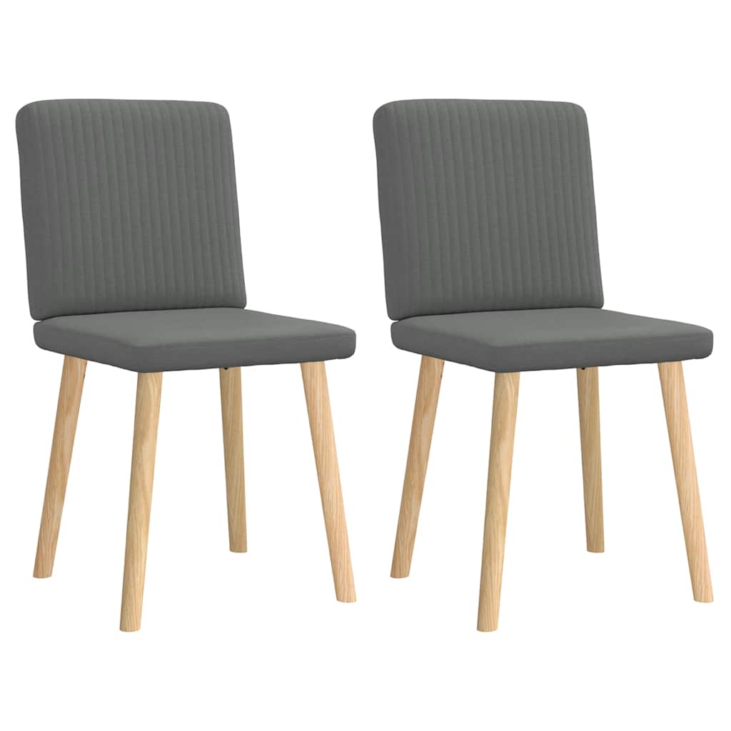 Chaises à manger lot de 2 gris foncé tissu - XIOS