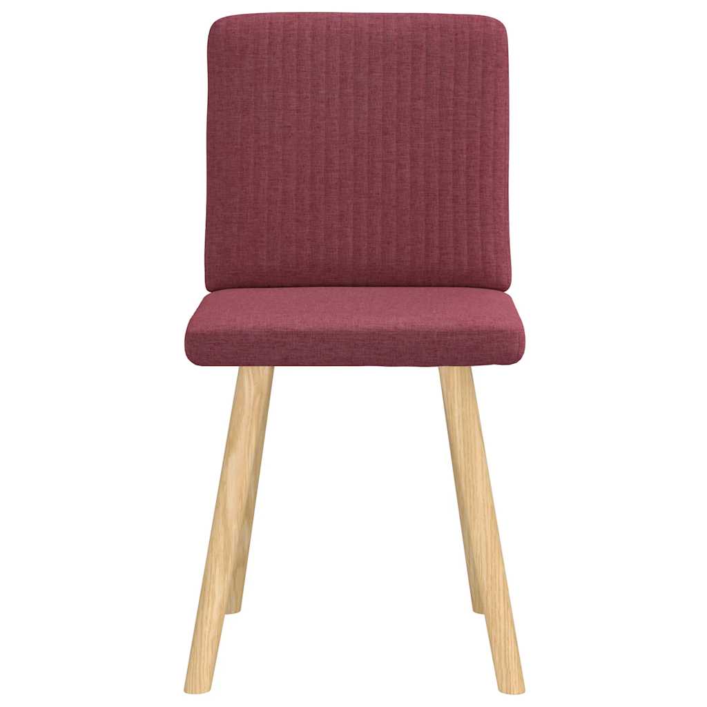 Chaises à manger lot de 2 rouge bordeaux tissu - XIOS