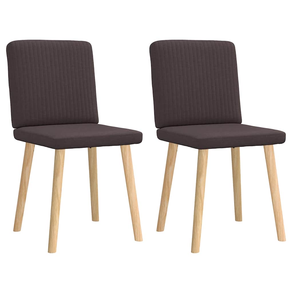 Chaises à manger lot de 2 marron foncé tissu
