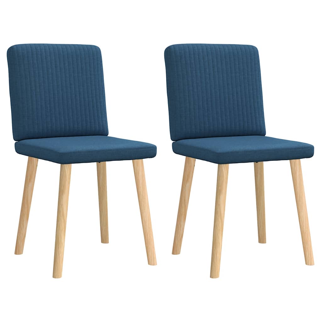 Chaises à manger lot de 2 bleu tissu