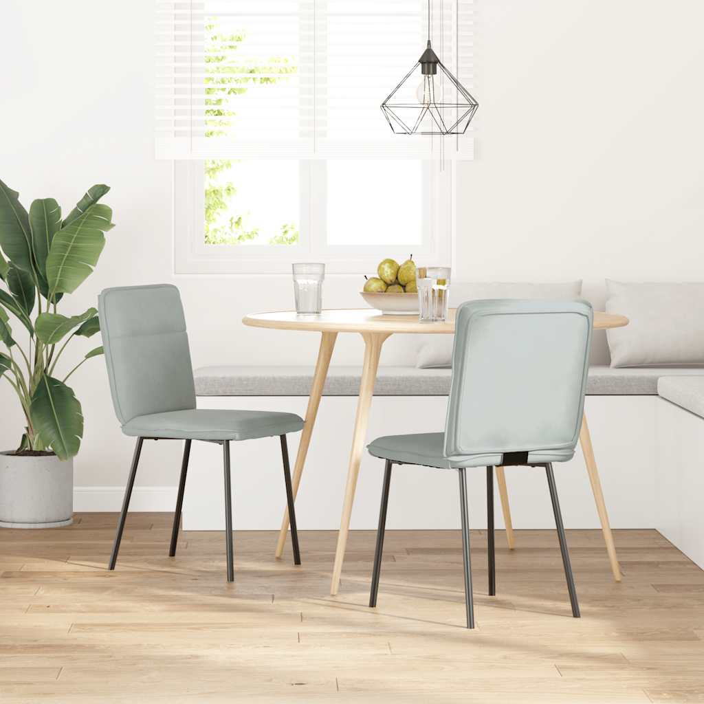 Chaises à manger lot de 2 Gris clair Velours - XIOS