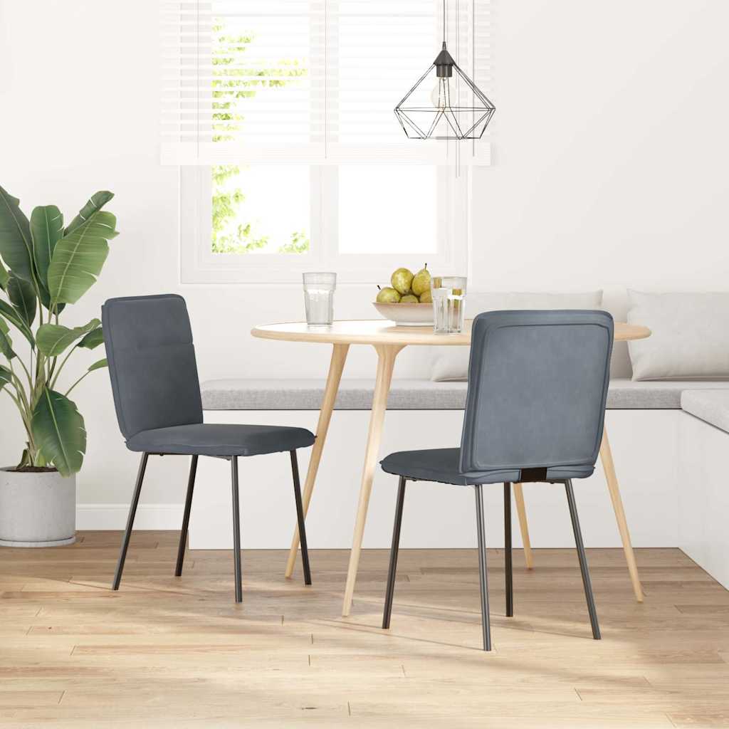 Chaises à manger lot de 2 Gris foncé Velours - XIOS