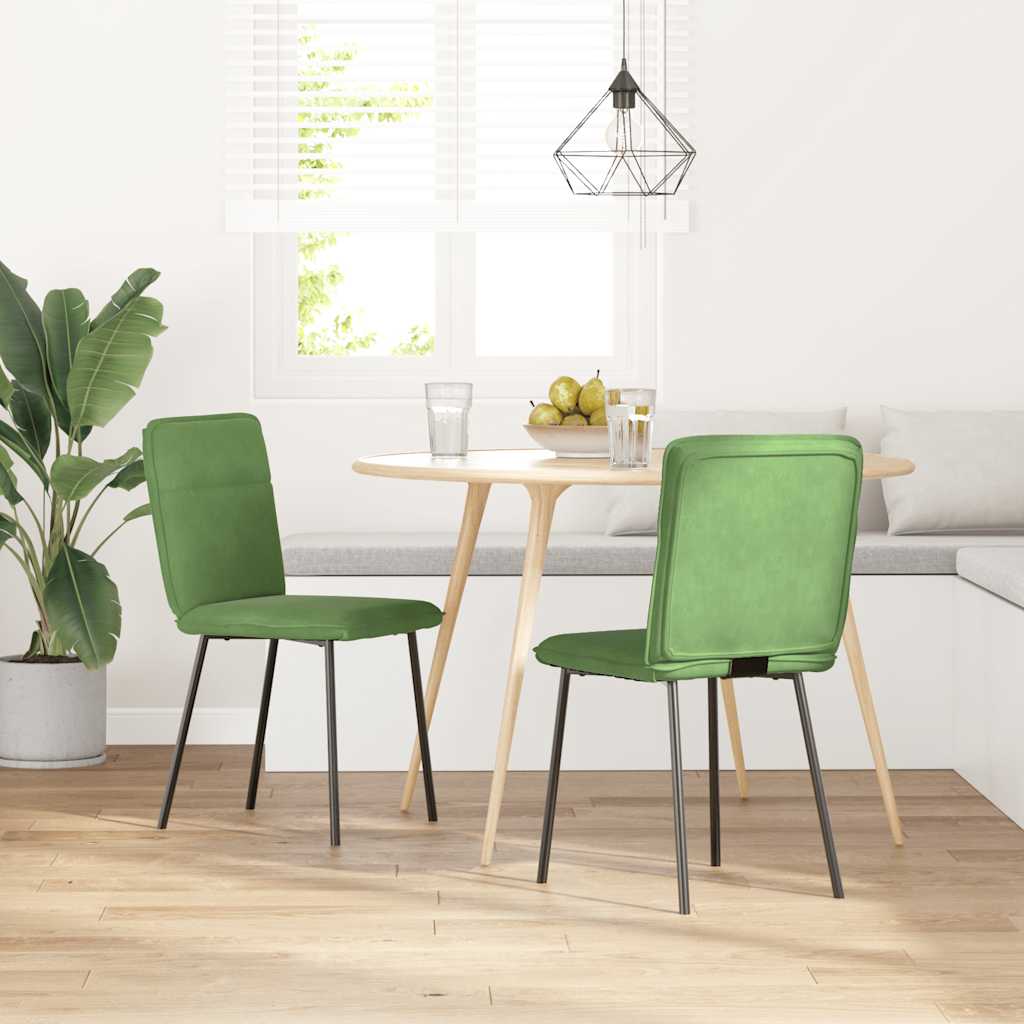 Chaises à manger lot de 2 Vert clair Velours - XIOS