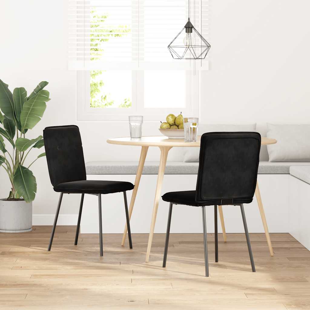 Chaises à manger lot de 2 Noir Velours - XIOS