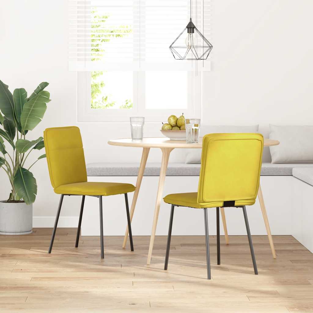 Chaises à manger lot de 2 Jaune Velours - XIOS