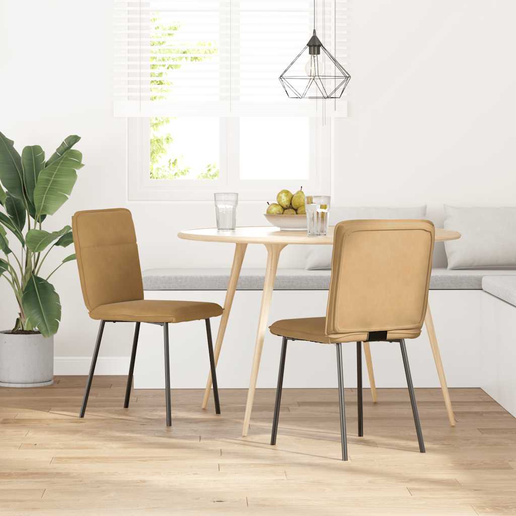 Chaises à manger lot de 2 Marron Velours - XIOS