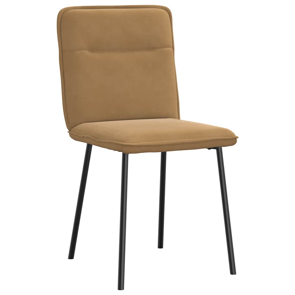 Chaises à manger lot de 2 Marron Velours - XIOS