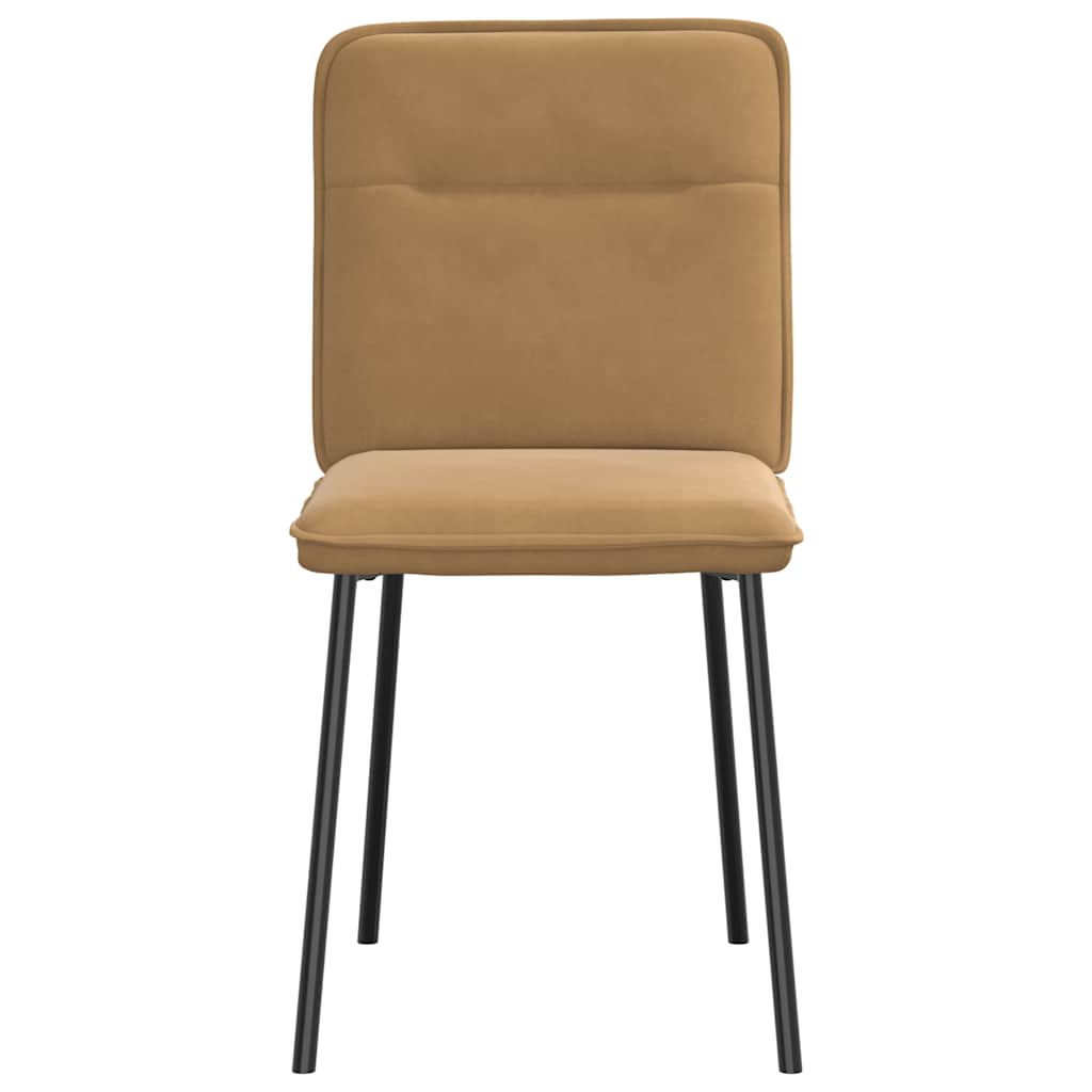 Chaises à manger lot de 2 Marron Velours - XIOS