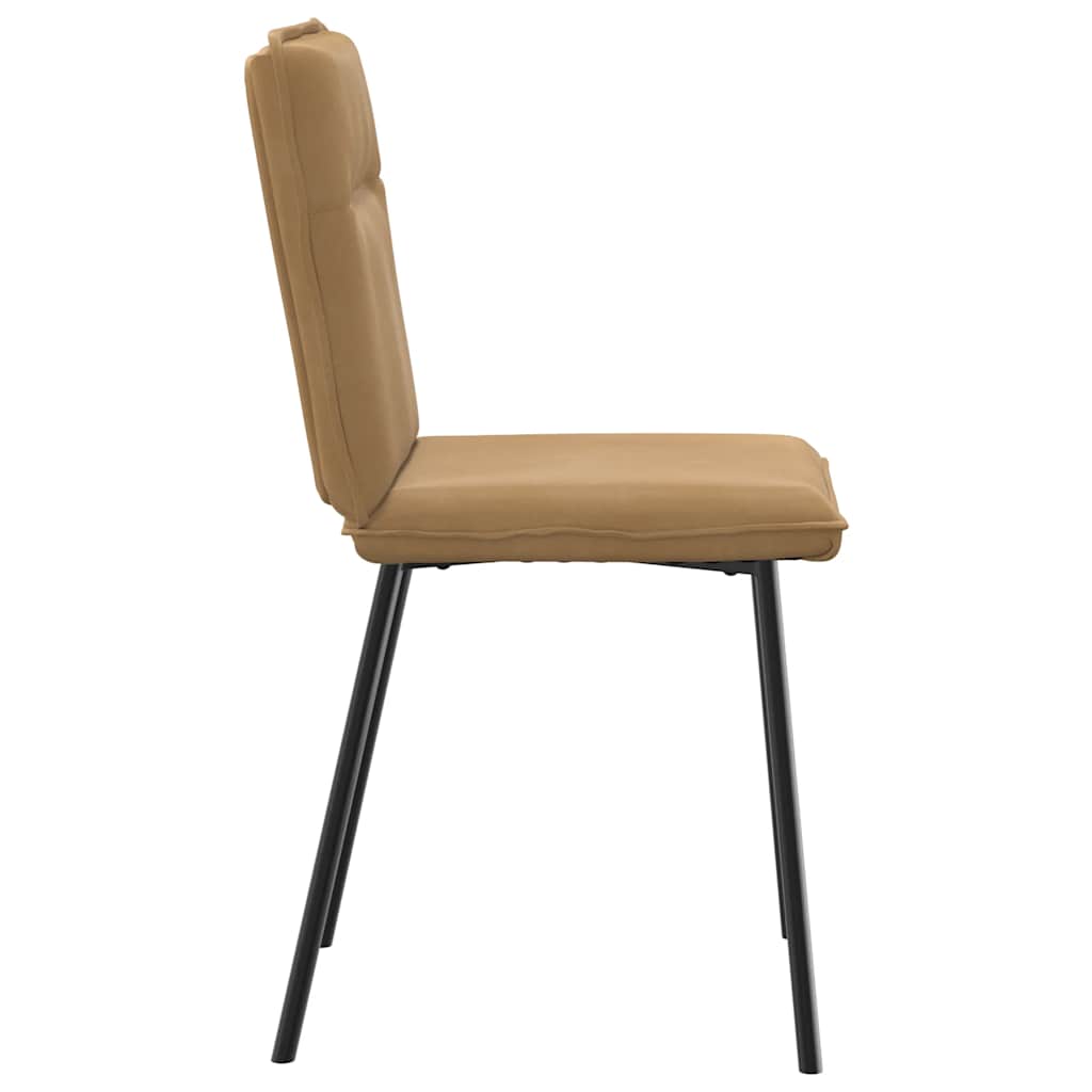Chaises à manger lot de 2 Marron Velours - XIOS