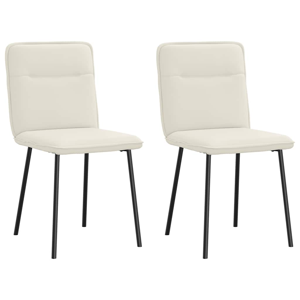 Chaises à manger lot de 2 Crème Velours - XIOS