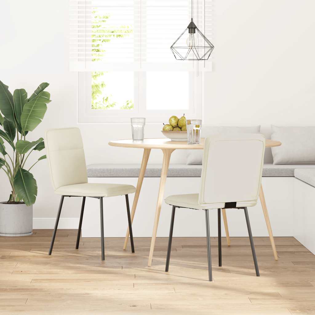 Chaises à manger lot de 2 Crème Velours - XIOS