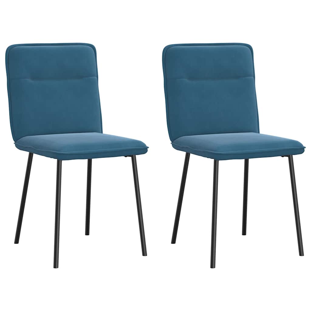Chaises à manger lot de 2 Bleu Velours - XIOS