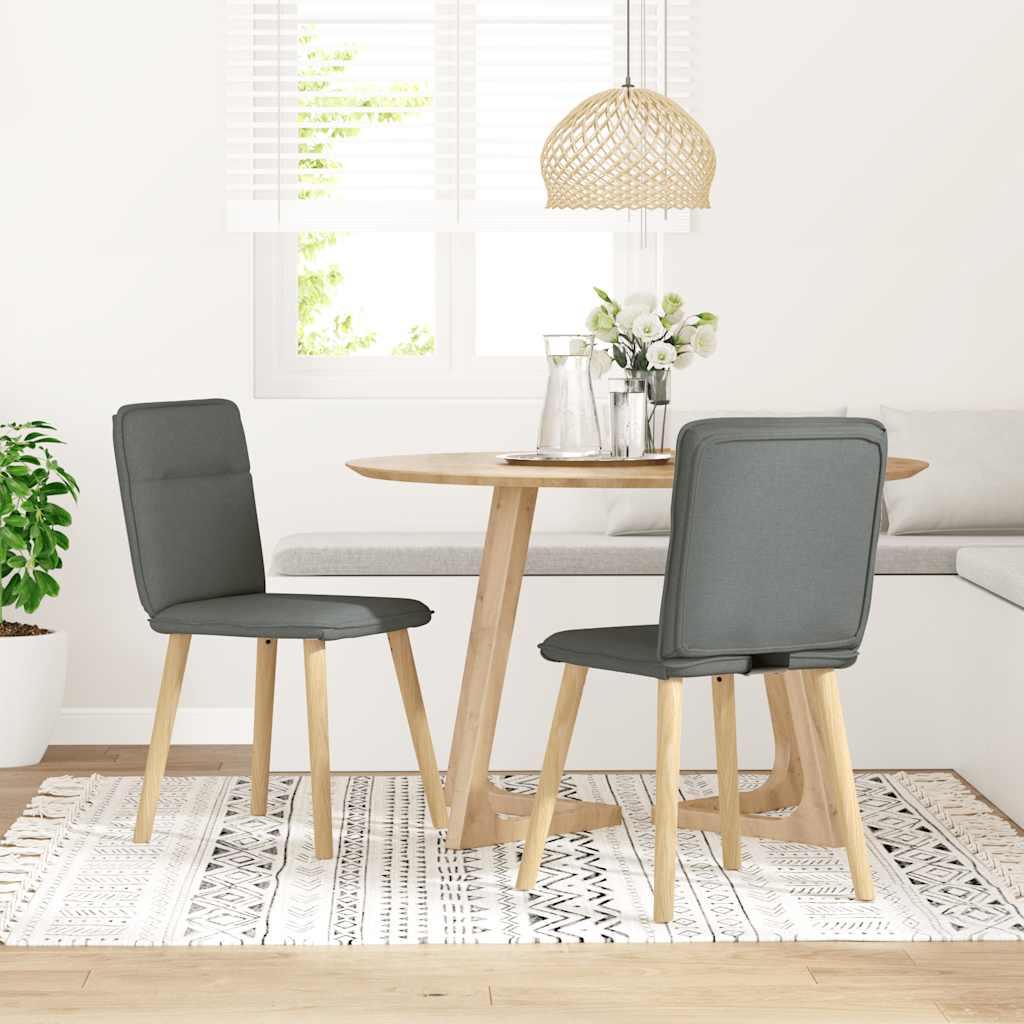 Chaises à manger lot de 2 gris foncé tissu - XIOS