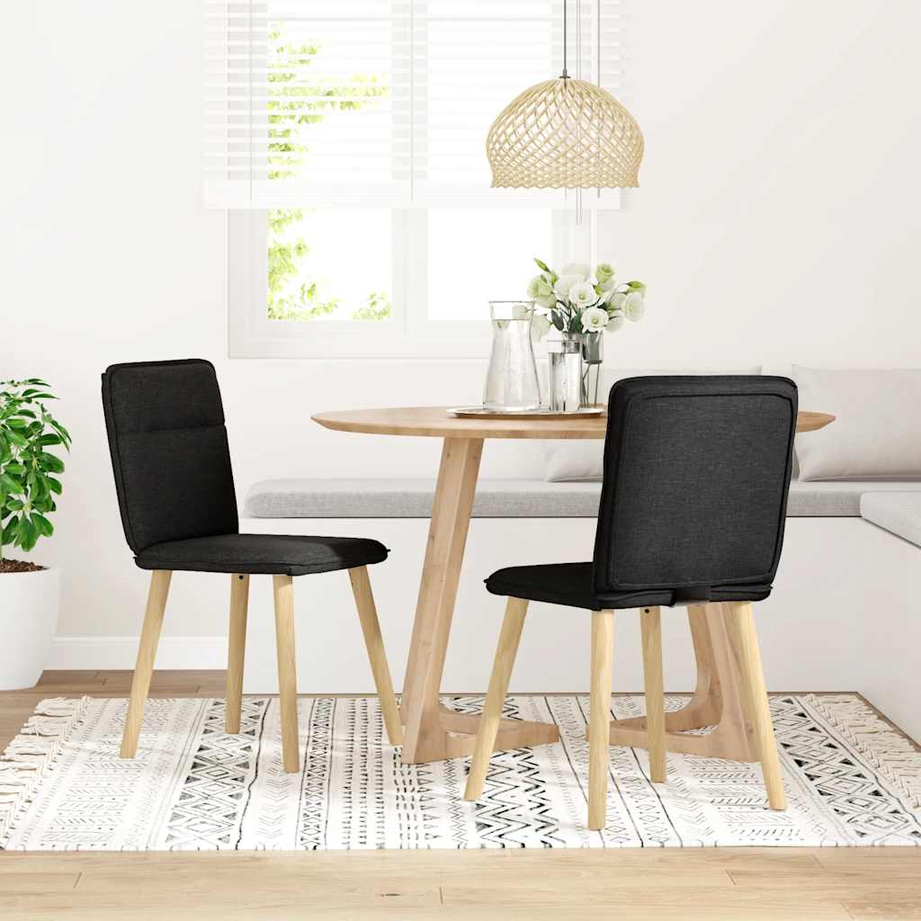 Chaises à manger lot de 2 noir tissu - XIOS