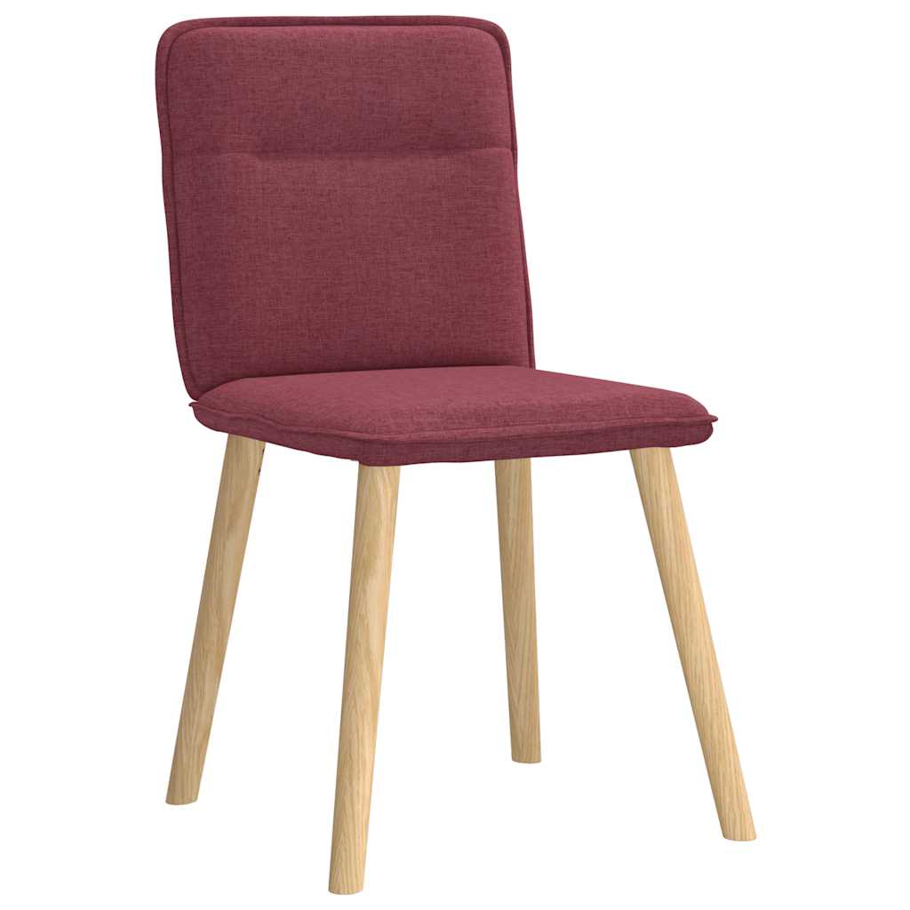 Chaises à manger lot de 2 rouge bordeaux tissu - XIOS