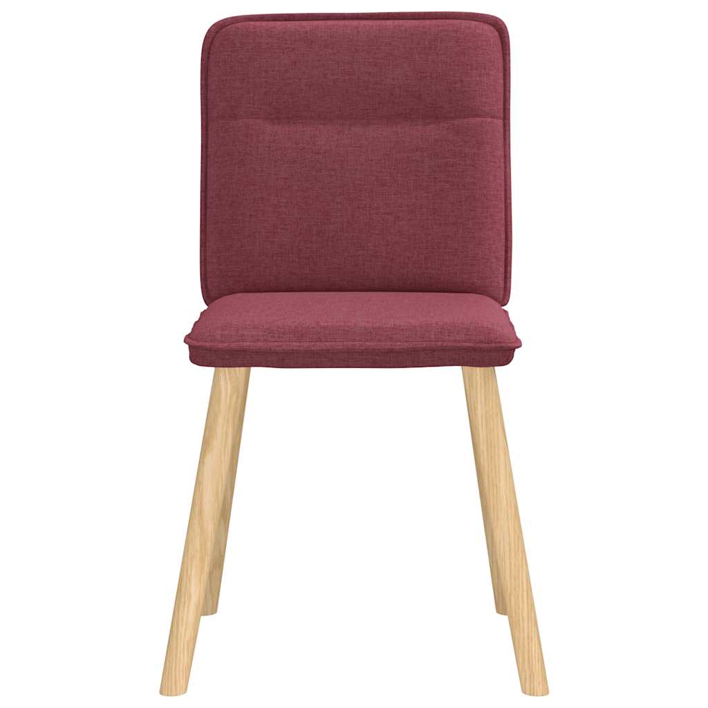 Chaises à manger lot de 2 rouge bordeaux tissu - XIOS