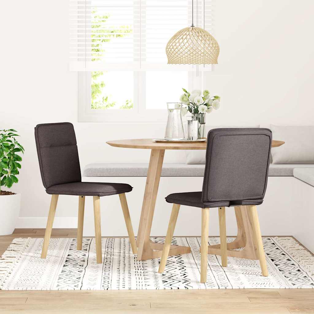 Chaises à manger lot de 2 marron foncé tissu - XIOS