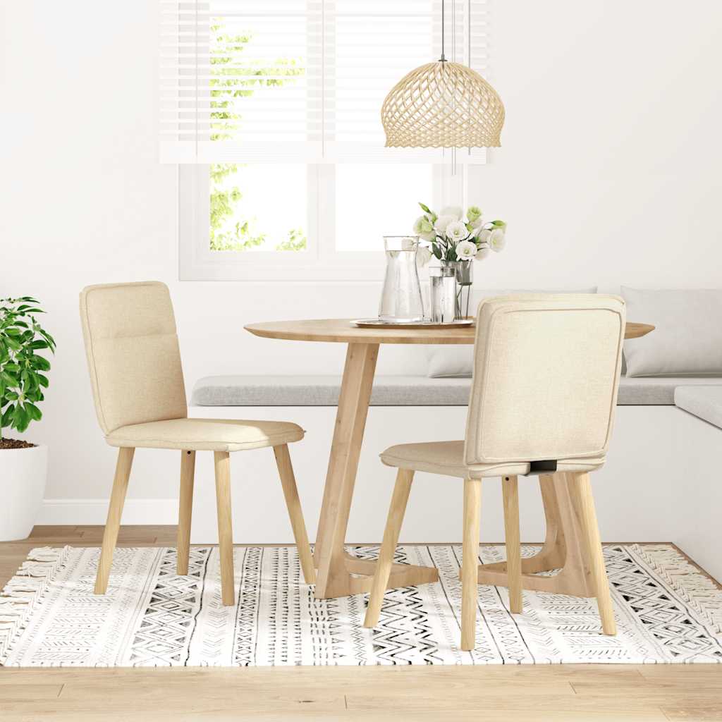 Chaises à manger lot de 2 crème tissu - XIOS