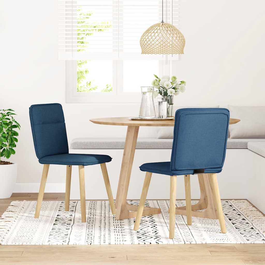 Chaises à manger lot de 2 bleu tissu - XIOS
