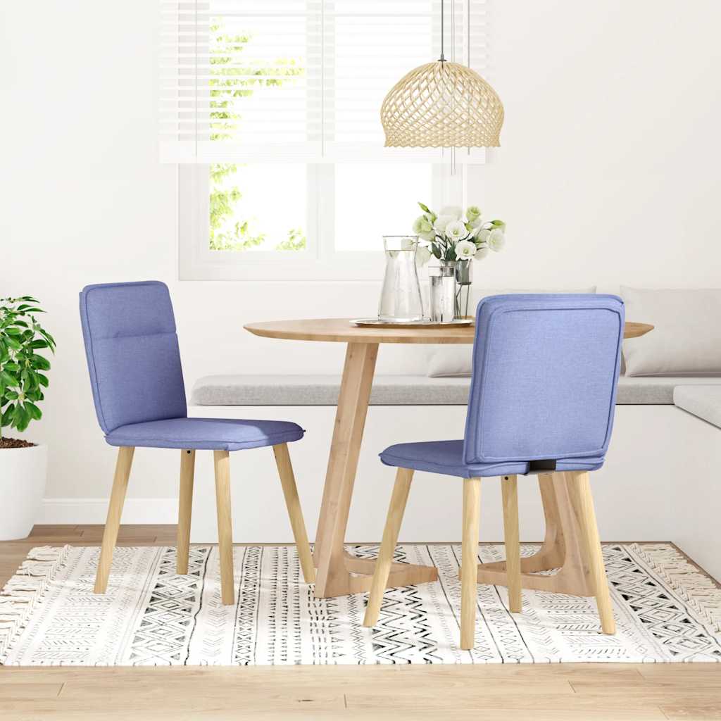 Chaises à manger lot de 2 bleu jean tissu - XIOS