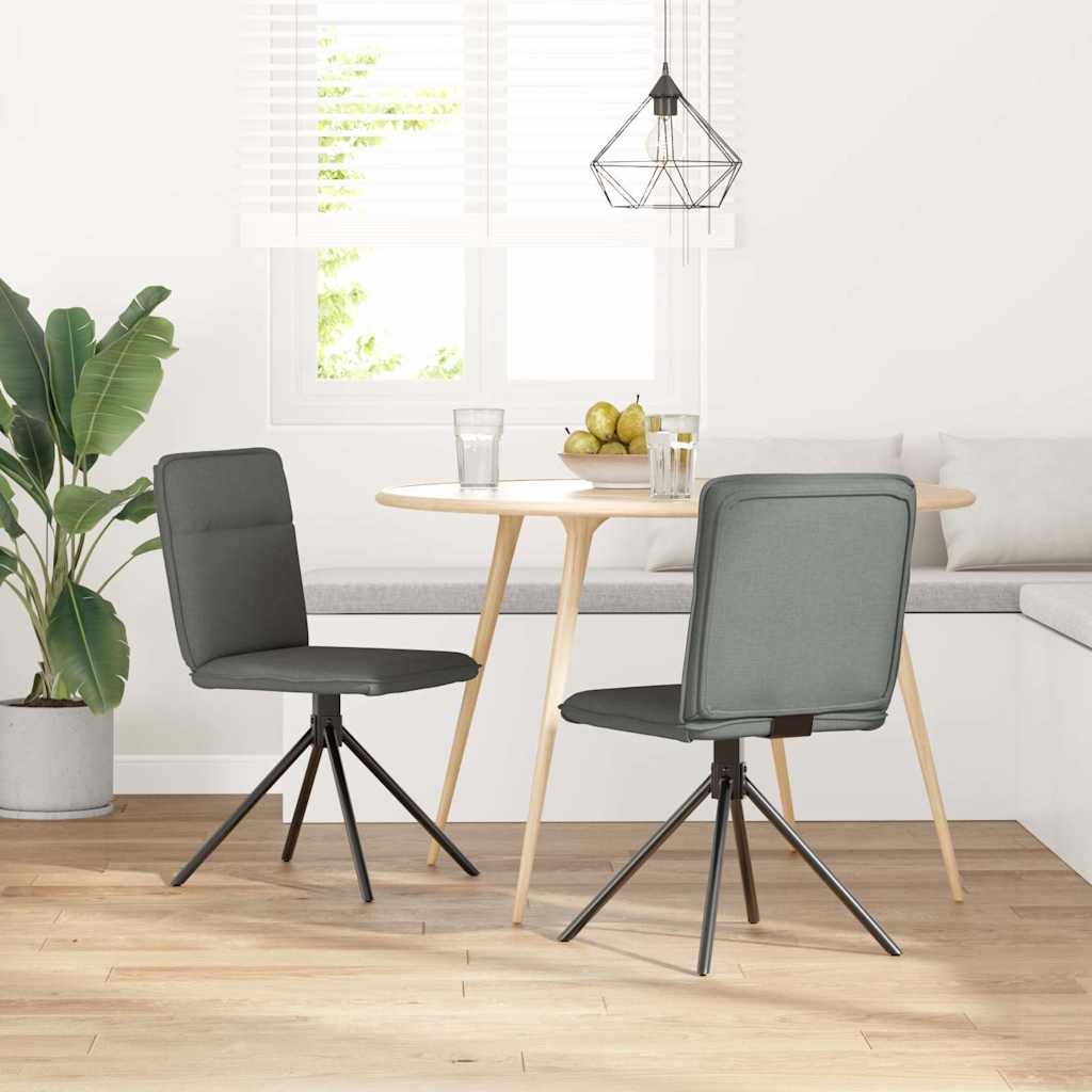 Chaises à manger lot de 2 gris foncé tissu - XIOS