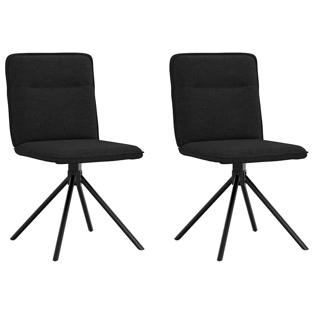 Chaises à manger lot de 2 noir tissu - XIOS