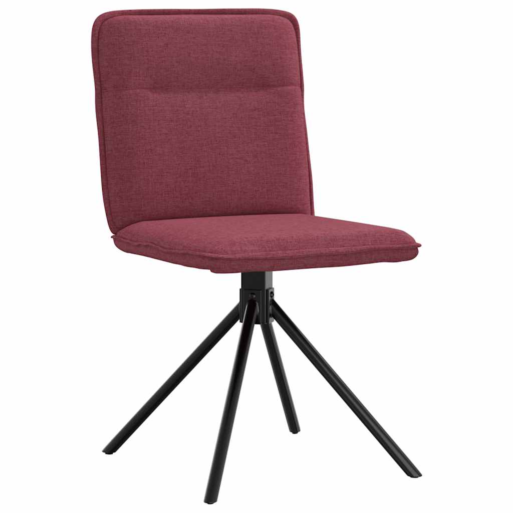 Chaises à manger lot de 2 rouge bordeaux tissu