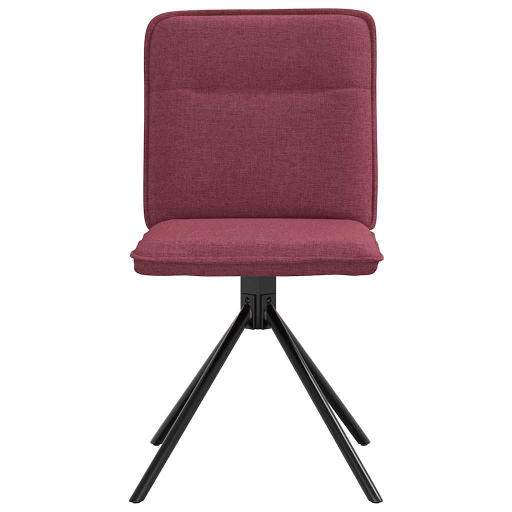 Chaises à manger lot de 2 rouge bordeaux tissu