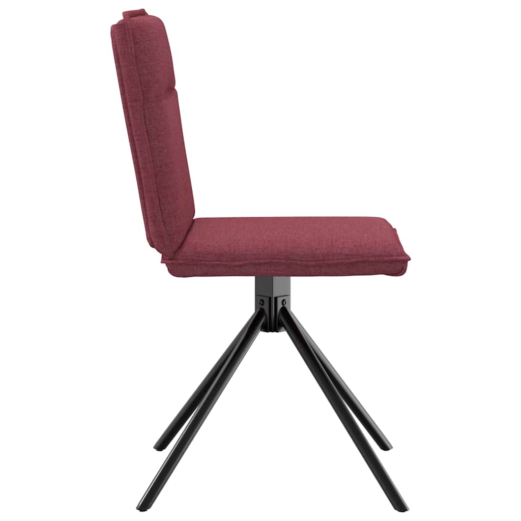 Chaises à manger lot de 2 rouge bordeaux tissu