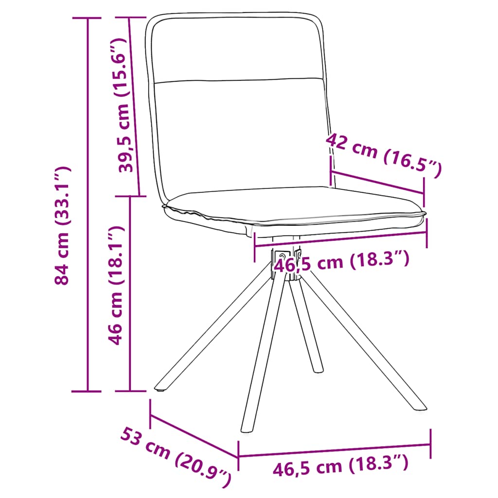 Chaises à manger lot de 2 rouge bordeaux tissu