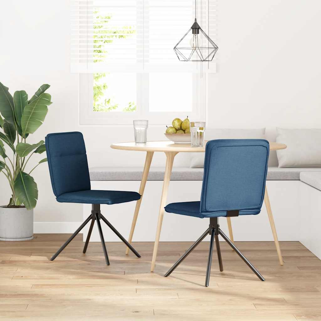 Chaises à manger lot de 2 bleu tissu - XIOS