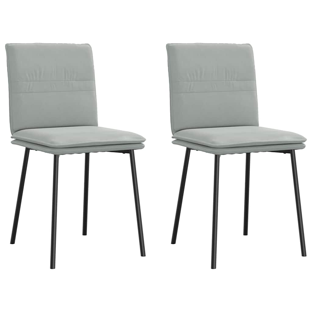 Chaises à manger lot de 2 Gris clair Velours - XIOS