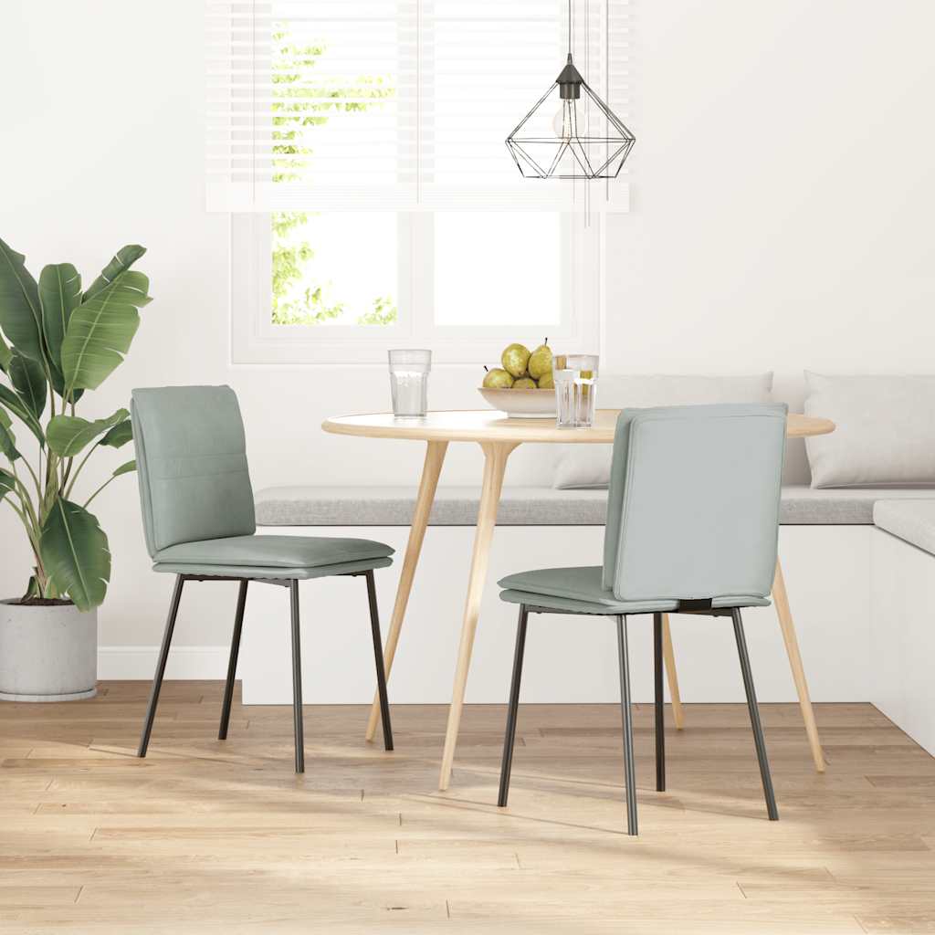 Chaises à manger lot de 2 Gris clair Velours - XIOS