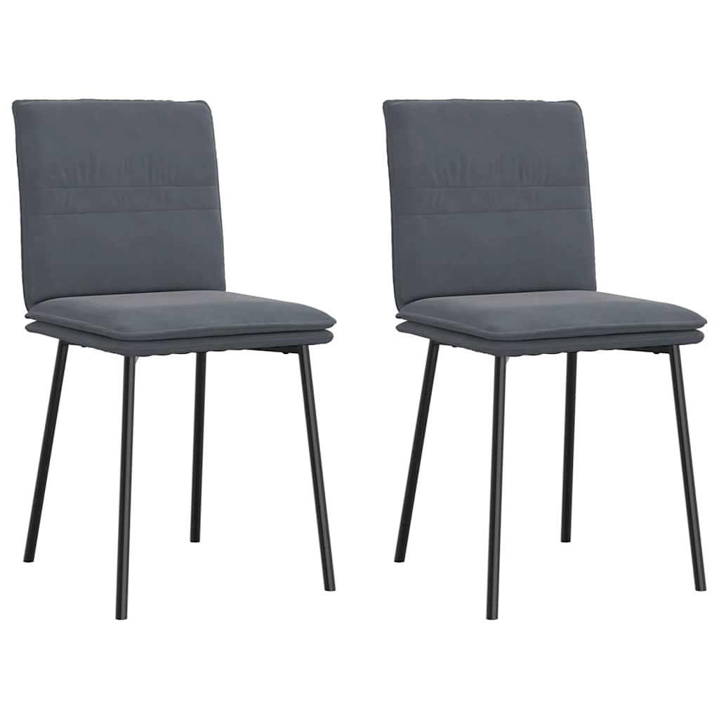 Chaises à manger lot de 2 Gris foncé Velours - XIOS