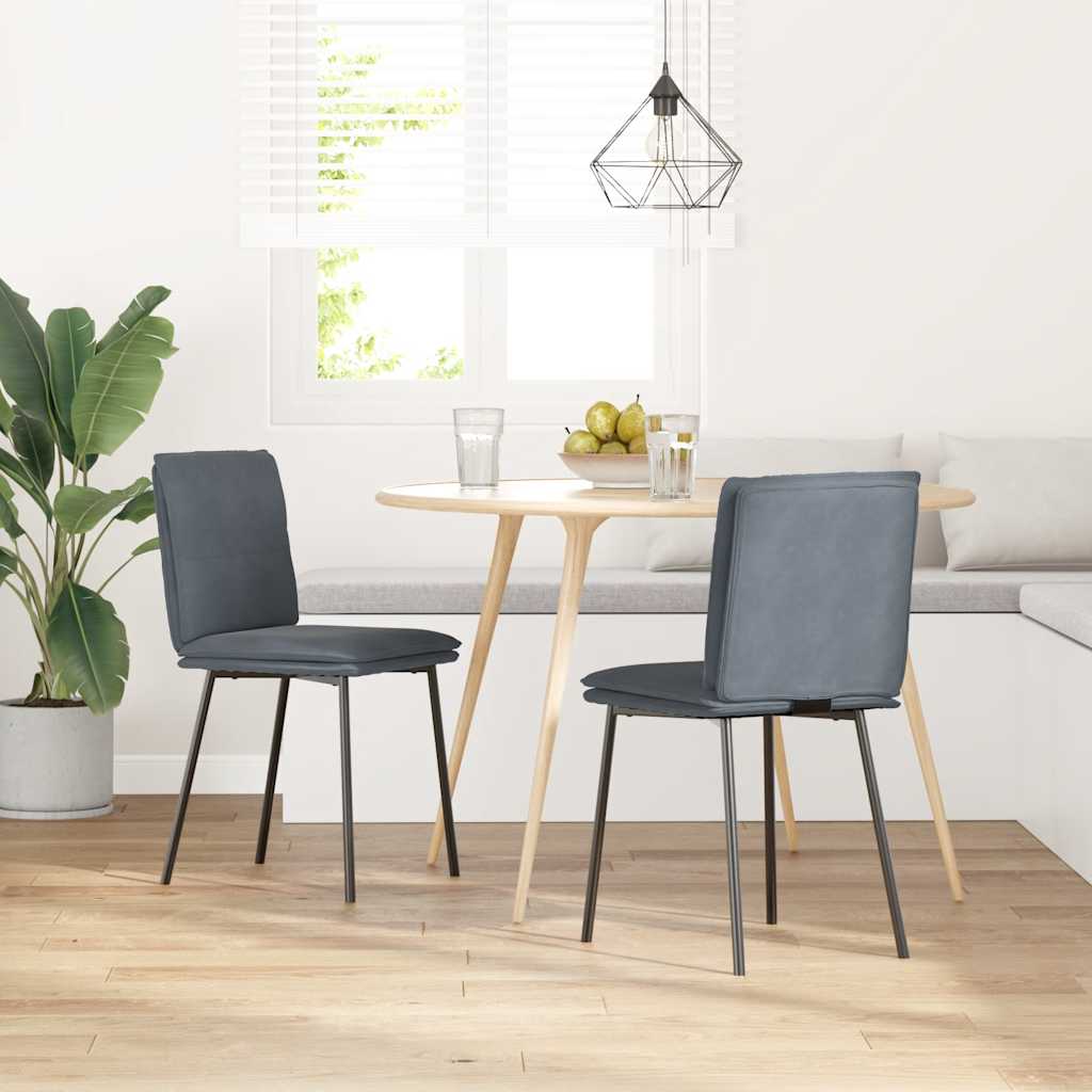 Chaises à manger lot de 2 Gris foncé Velours - XIOS