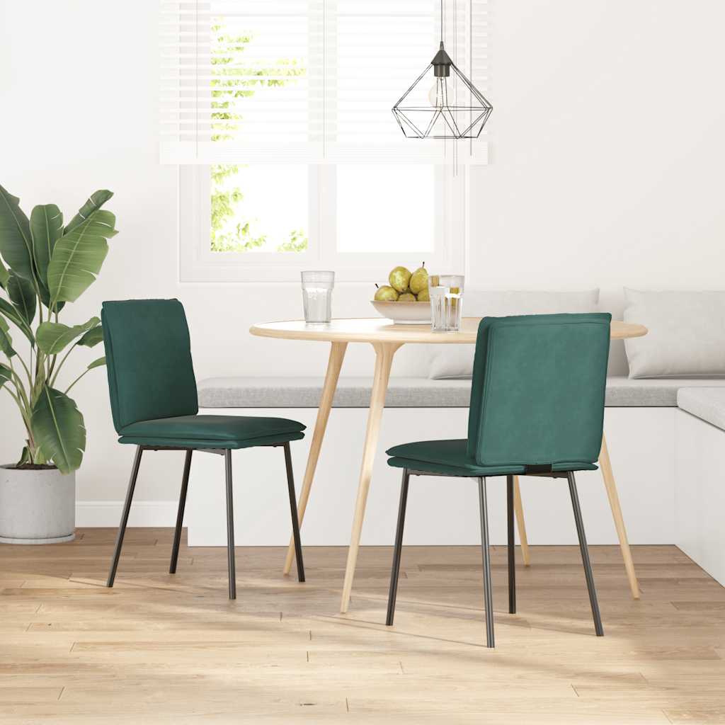 Chaises à manger lot de 2 Vert foncé Velours - XIOS