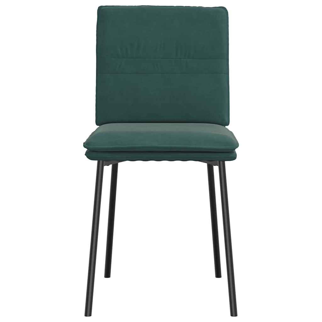 Chaises à manger lot de 2 Vert foncé Velours - XIOS