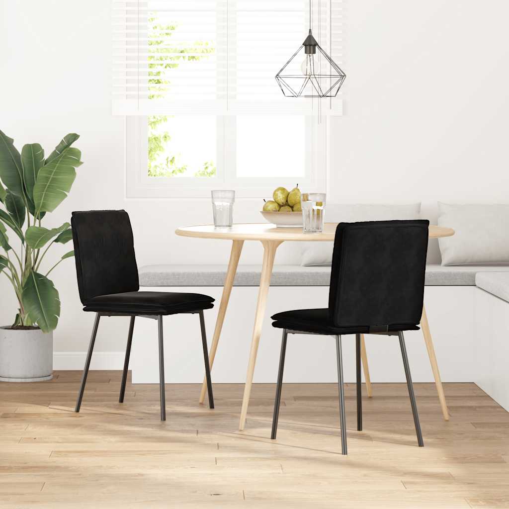 Chaises à manger lot de 2 Noir Velours - XIOS