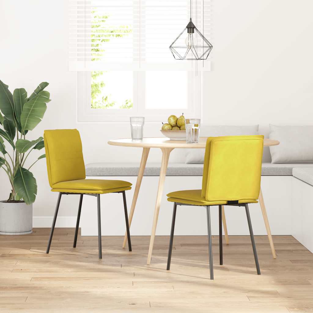 Chaises à manger lot de 2 Jaune Velours - XIOS