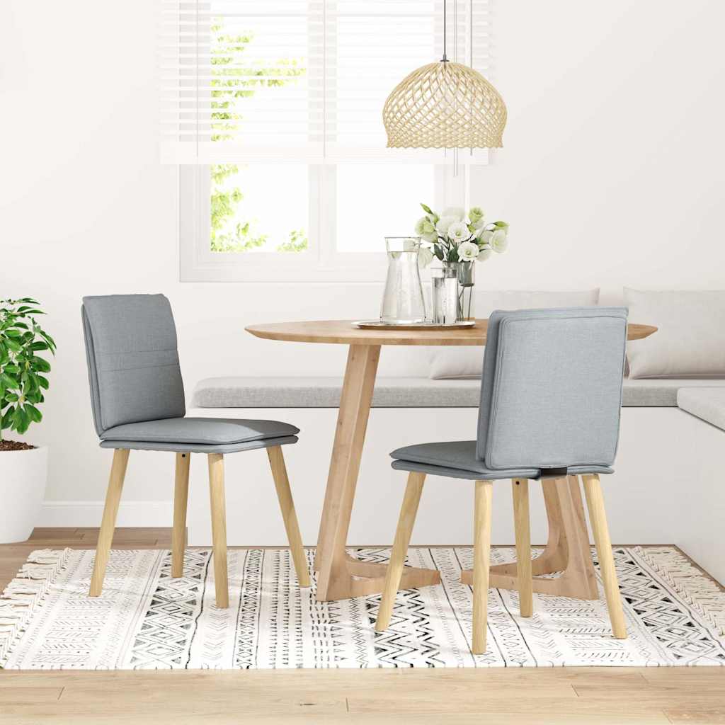 Chaises à manger lot de 2 gris clair tissu - XIOS