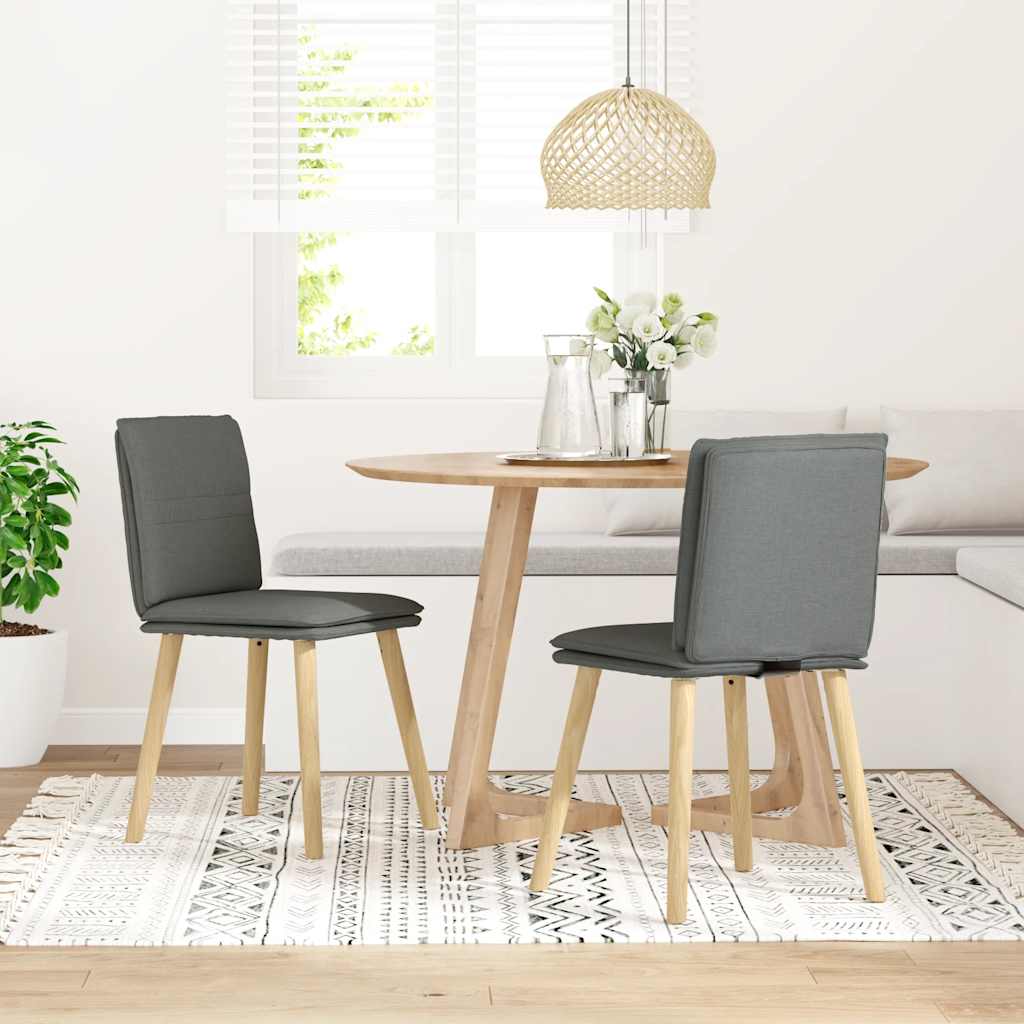 Chaises à manger lot de 2 gris foncé tissu - XIOS