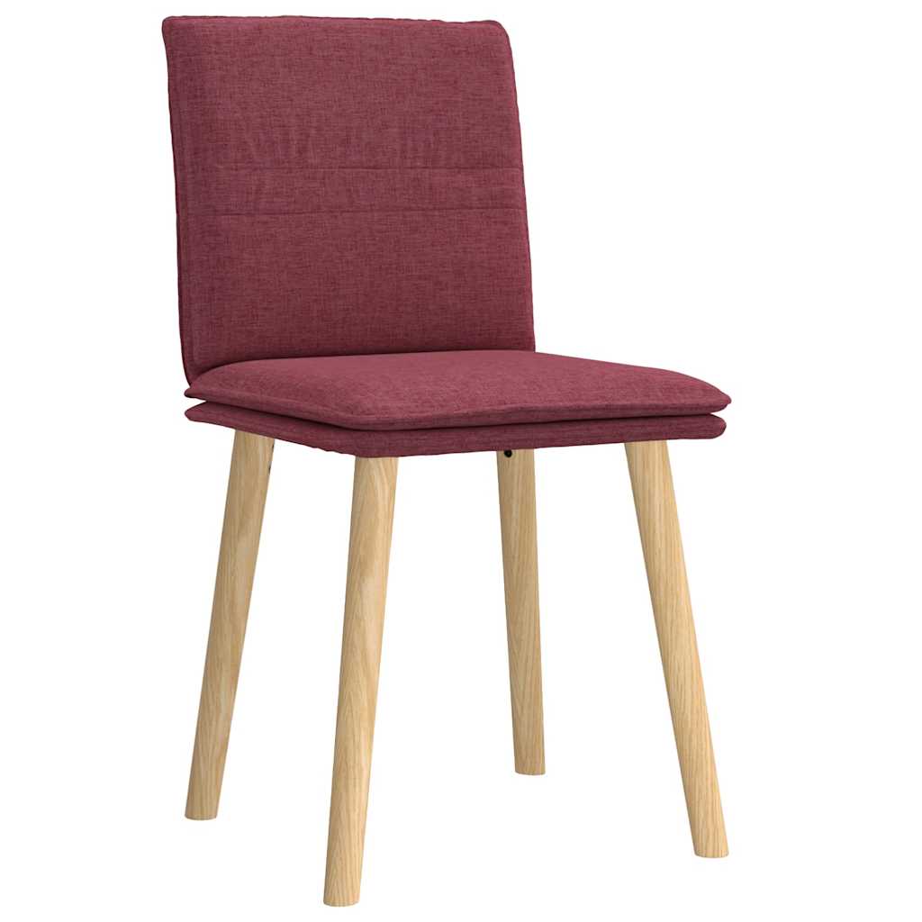 Chaises à manger lot de 2 rouge bordeaux tissu - XIOS