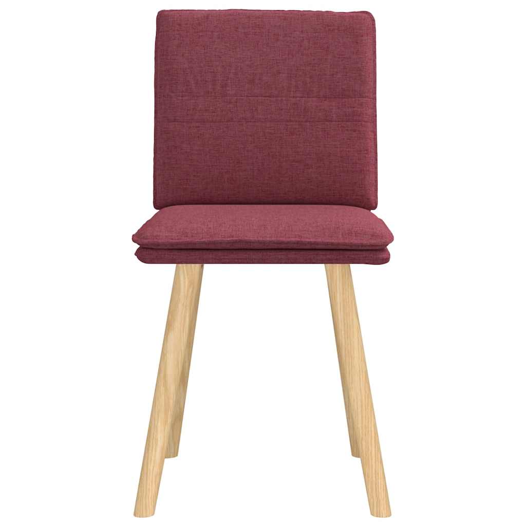 Chaises à manger lot de 2 rouge bordeaux tissu - XIOS