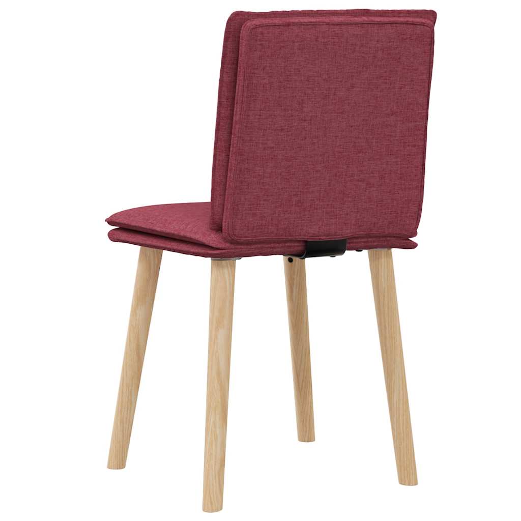 Chaises à manger lot de 2 rouge bordeaux tissu - XIOS