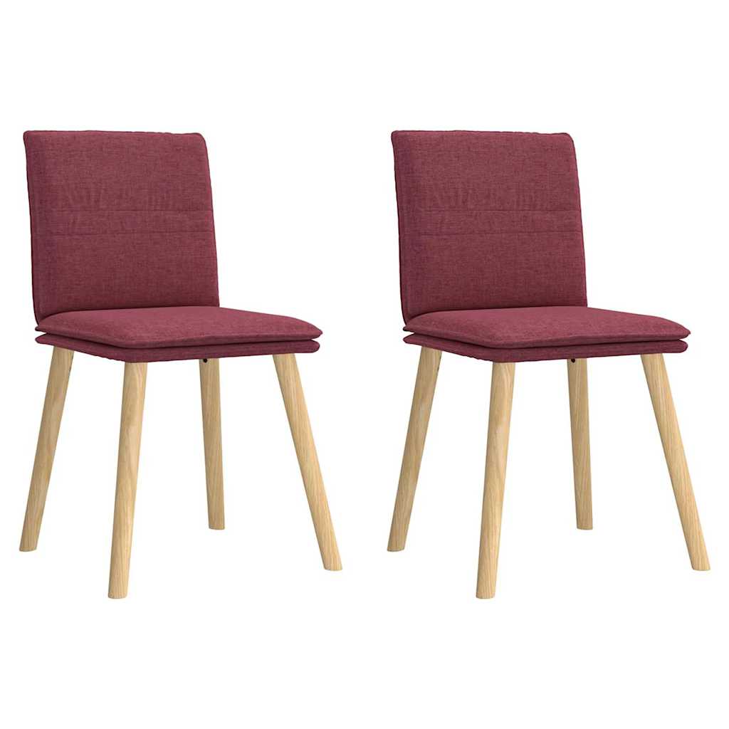 Chaises à manger lot de 2 rouge bordeaux tissu - XIOS