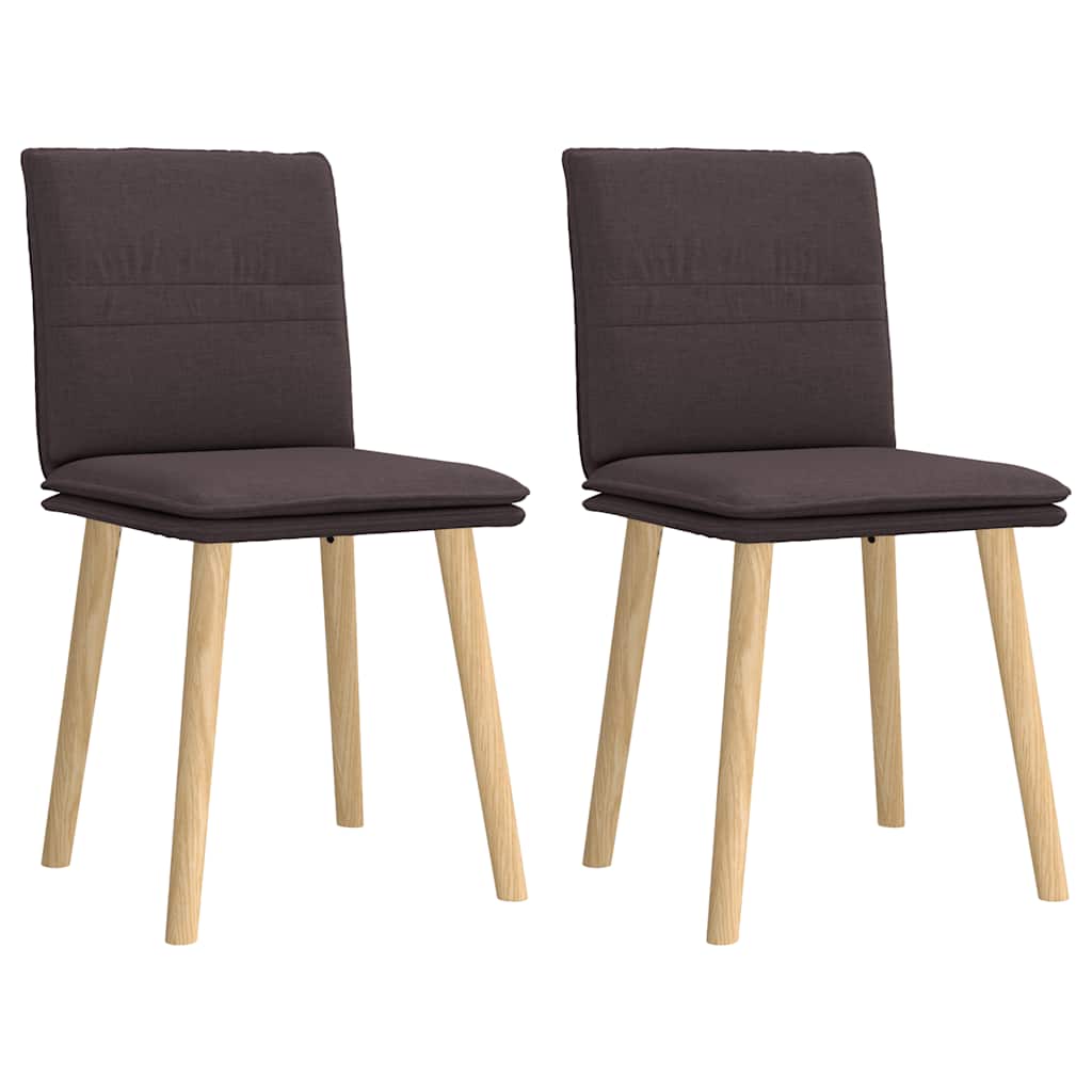 Chaises à manger lot de 2 marron foncé tissu - XIOS