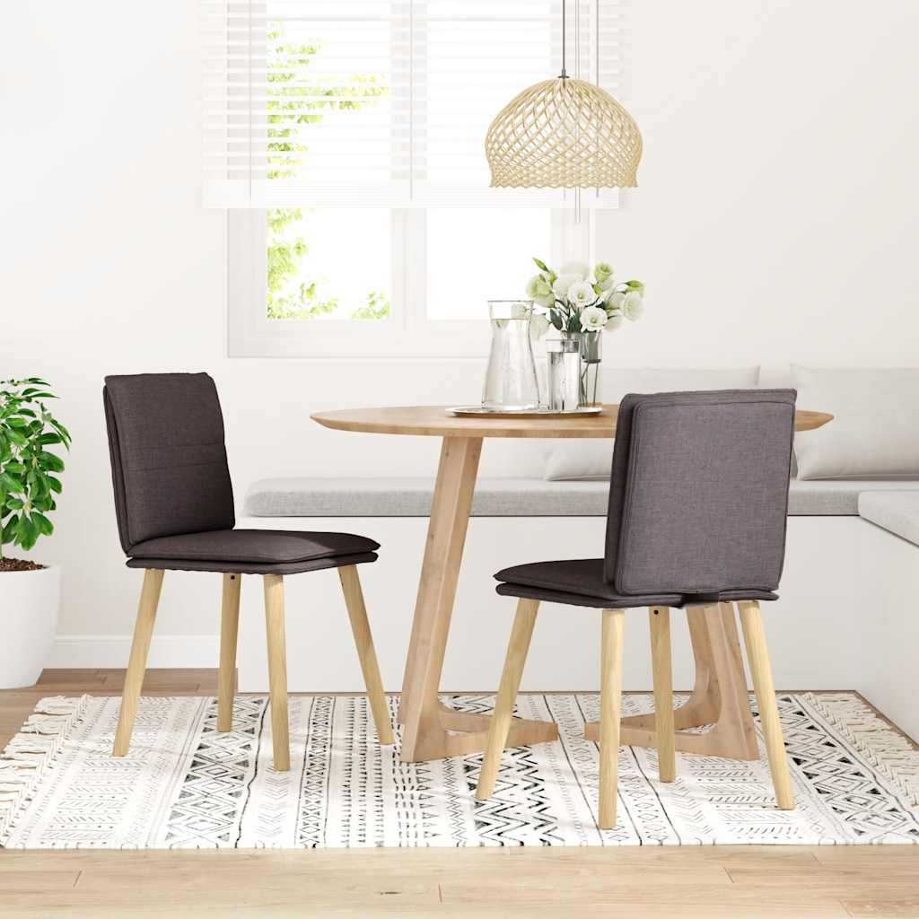 Chaises à manger lot de 2 marron foncé tissu - XIOS