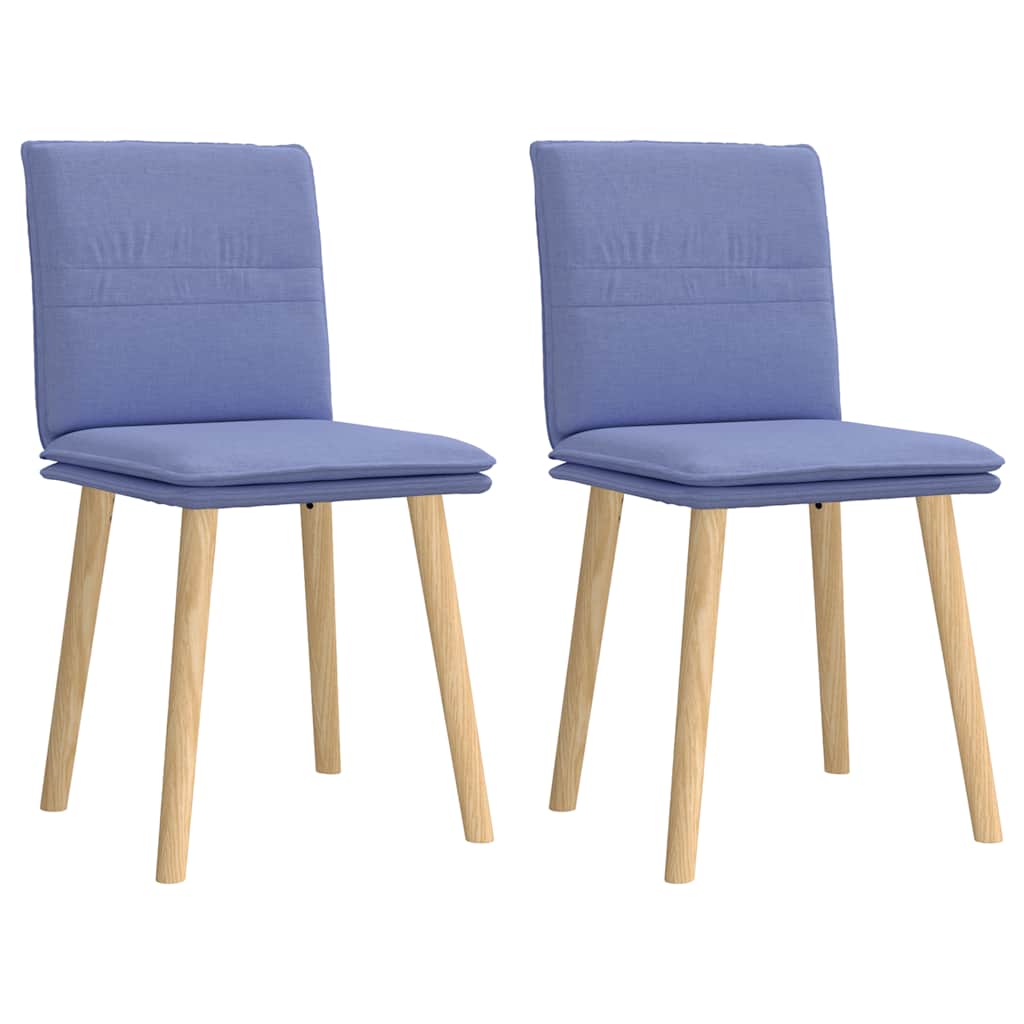 Chaises à manger lot de 2 bleu jean tissu Chaises de cuisine vidaXL