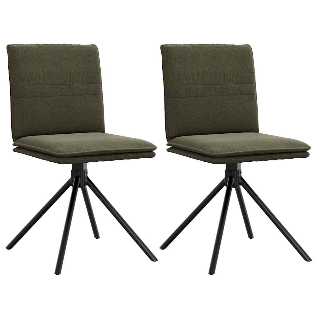 Chaise à manger vert armée similicuir daim - XIOS
