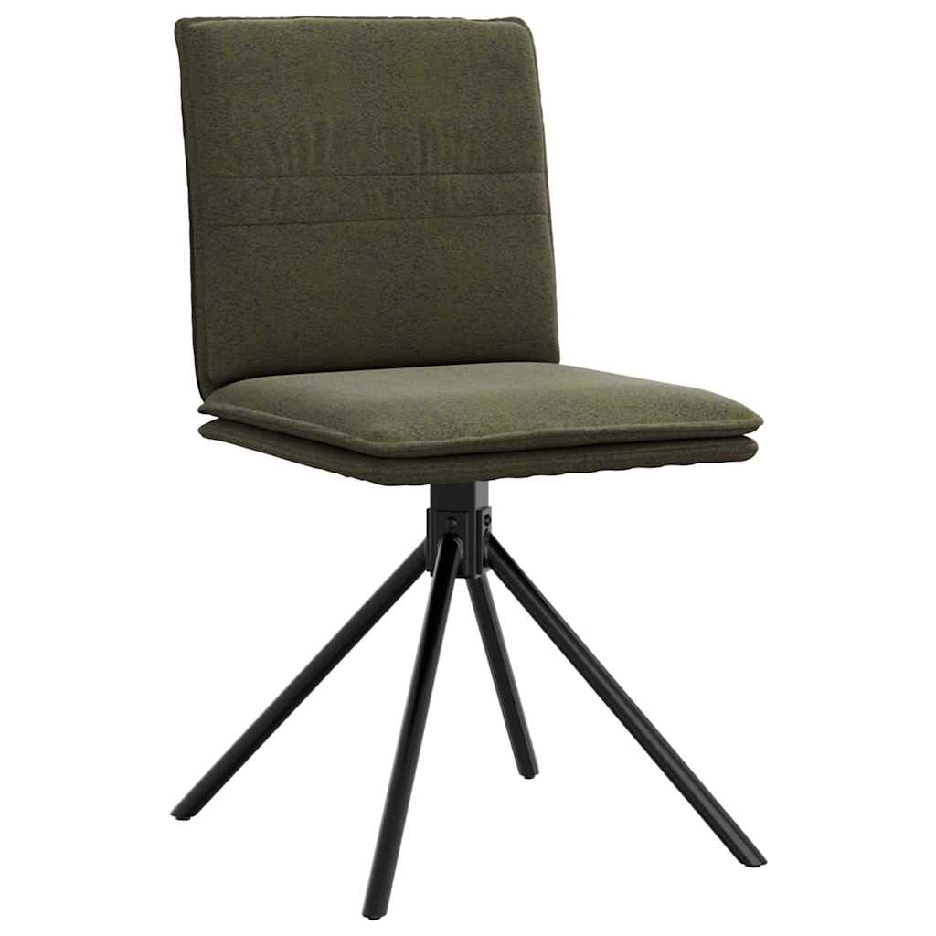 Chaise à manger vert armée similicuir daim - XIOS